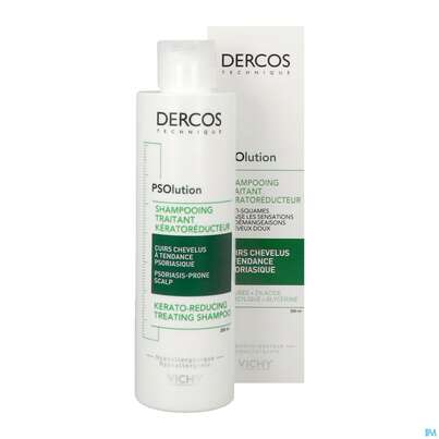 Sie sehen eine Packung Shampoon Vichy/dercos Psolution Anti-schuppen Psoriasis 200ml, Produktbild: 05 Shampoon Vichy/dercos Psolution Anti-schuppen Psoriasis 200ml, A-Nr.: 5429713 - 05