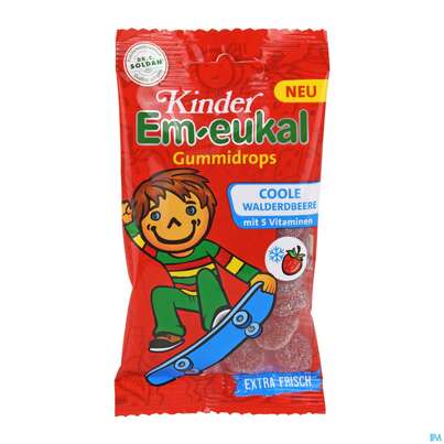 Em-eukal Gummidrops Zuckerhaltig/kinder Coole Walderdbeere 75g, A-Nr.: 5165823 - 01