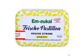 Sie sehen eine Packung Em-eukal Frische/pastillen Zuckerfrei Zitrone 20g, Produktbild: 01 Em-eukal Frische/pastillen Zuckerfrei Zitrone 20g, A-Nr.: 5275575 - 01