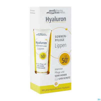 Sie sehen eine Packung Sonnenprodukte Hyaluron Sonnenpflege Lippen Lsf50+ 7ml, Produktbild: 02 Sonnenprodukte Hyaluron Sonnenpflege Lippen Lsf50+ 7ml, A-Nr.: 4834819 - 02