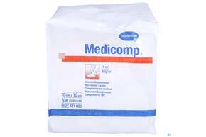 Kompressen Medicomp Vliesstoff 4fach Unsteril 10x 10cm 100st, A-Nr.: 1652041 - 01