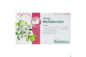 Sie sehen eine Packung Sidroga Tee Doppelkammerbeutel Weissdorn 20st, Produktbild: 01 Sidroga Tee Doppelkammerbeutel Weissdorn 20st, A-Nr.: 2429368 - 01