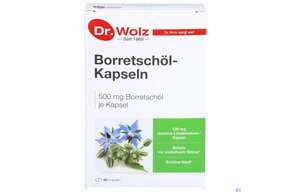 Sie sehen eine Packung Borretschoel Kapseln Dr.wolz Nr 60608 60st, Produktbild: 01 Borretschoel Kapseln Dr.wolz Nr 60608 60st, A-Nr.: 3839312 - 01