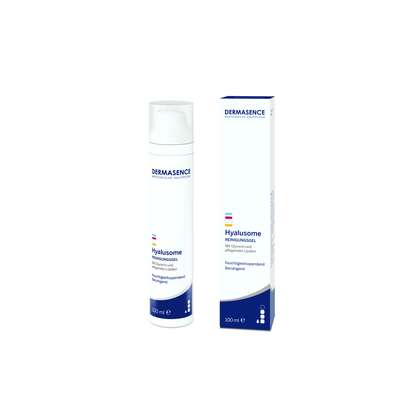 Sie sehen eine Packung Dermasence Hyalusome Reinigungsgel, Produktbild: 01 Dermasence Hyalusome Reinigungsgel, A-Nr.: 5591879 - 01