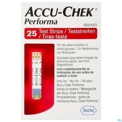 Diagnostika U.zubehoer Accu-chek -roche Diabetes Performa Glucose Str. 25st, A-Nr.: 3617480 - 01