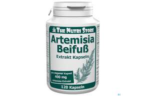Sie sehen eine Packung Artemisia Beifuss Extrakt Kapseln 400mg 120st, Produktbild: 01 Artemisia Beifuss Extrakt Kapseln 400mg 120st, A-Nr.: 5413296 - 01