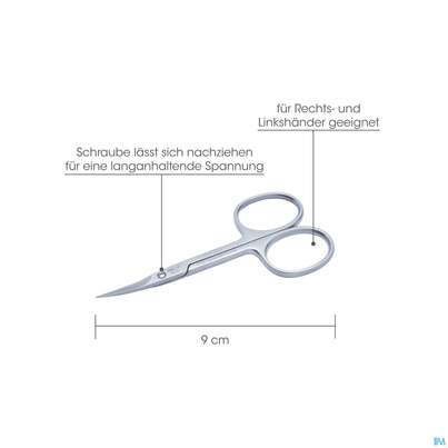 Sie sehen eine Packung Scheren Canal Rostfrei/gebogen Nagel +haut 9cm 1046- 1st, Produktbild: 02 Scheren Canal Rostfrei/gebogen Nagel +haut 9cm 1046- 1st, A-Nr.: 4785506 - 02