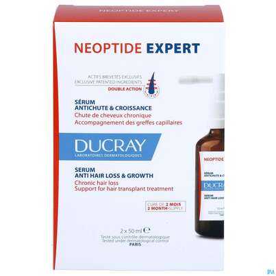 Sie sehen eine Packung Ducray Neoptide/expert Intensivpflege Bei Haarausfall 2x50m 100ml, Produktbild: 01 Ducray Neoptide/expert Intensivpflege Bei Haarausfall 2x50m 100ml, A-Nr.: 5688892 - 01