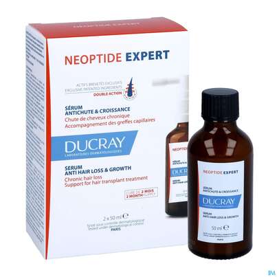 Sie sehen eine Packung Ducray Neoptide/expert Intensivpflege Bei Haarausfall 2x50m 100ml, Produktbild: 05 Ducray Neoptide/expert Intensivpflege Bei Haarausfall 2x50m 100ml, A-Nr.: 5688892 - 05