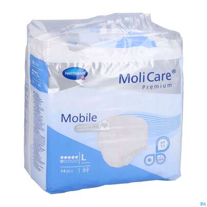 Inkontinenz Molicare Premium/mobile/6 Tropfen Blau L 100-150cm 14st, A-Nr.: 2581538 - 03