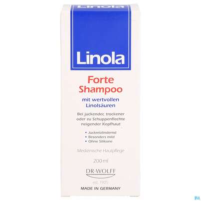 Sie sehen eine Packung Shampoon Linola Forte 200ml, Produktbild: 01 Shampoon Linola Forte 200ml, A-Nr.: 5724553 - 01