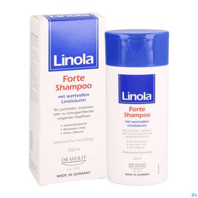 Sie sehen eine Packung Shampoon Linola Forte 200ml, Produktbild: 05 Shampoon Linola Forte 200ml, A-Nr.: 5724553 - 05