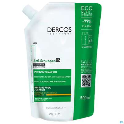 Sie sehen eine Packung Shampoon Vichy/dercos Anti-schuppen Pflege Trockene Kopfhaut Nf 500ml, Produktbild: 01 Shampoon Vichy/dercos Anti-schuppen Pflege Trockene Kopfhaut Nf 500ml, A-Nr.: 5429707 - 01