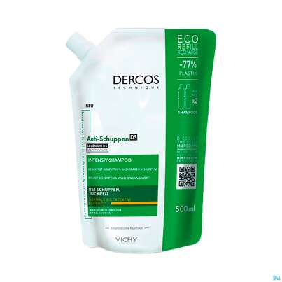 Sie sehen eine Packung Shampoon Vichy/dercos Anti-schuppen Pflege Trockene Kopfhaut Nf 500ml, Produktbild: 02 Shampoon Vichy/dercos Anti-schuppen Pflege Trockene Kopfhaut Nf 500ml, A-Nr.: 5429707 - 02
