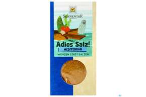 Sie sehen eine Packung Sonnentor Adios Salz Gemuesemischung Mediterran 01213 50g, Produktbild: 01 Sonnentor Adios Salz Gemuesemischung Mediterran 01213 50g, A-Nr.: 5690966 - 01