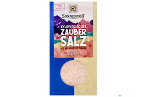 Sie sehen eine Packung Sonnentor Ayurvedisches Salz Fein Packung 00710 150g, Produktbild: 01 Sonnentor Ayurvedisches Salz Fein Packung 00710 150g, A-Nr.: 3390970 - 01