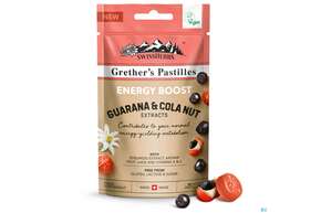 Sie sehen eine Packung Swissherbs Grether’s Pastilles Energy Boost Zuckerfrei 45g, Produktbild: 01 Swissherbs Grether’s Pastilles Energy Boost Zuckerfrei 45g, A-Nr.: 5384755 - 01