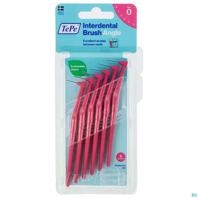 Sie sehen eine Packung Tepe Interdentalbuersten Angle 0,4mm Pink 6st, Produktbild: 01 Tepe Interdentalbuersten Angle 0,4mm Pink 6st, A-Nr.: 3793260 - 01