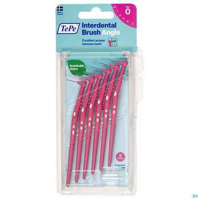 Sie sehen eine Packung Tepe Interdentalbuersten Angle 0,4mm Pink 6st, Produktbild: 02 Tepe Interdentalbuersten Angle 0,4mm Pink 6st, A-Nr.: 3793260 - 02