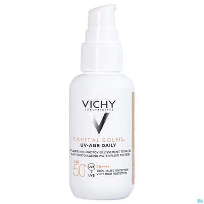 Sie sehen eine Packung Sonnenprodukte Vichy/capital Soleil Gesichtscreme Uv-age Lsf50+ Getoent Tt He 40ml, Produktbild: 04 Sonnenprodukte Vichy/capital Soleil Gesichtscreme Uv-age Lsf50+ Getoent Tt He 40ml, A-Nr.: 5470199 - 04