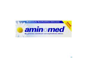 Sie sehen eine Packung Zahnpaste Aminomed Kamillenzahncreme 75ml, Produktbild: 01 Zahnpaste Aminomed Kamillenzahncreme 75ml, A-Nr.: 2377660 - 01