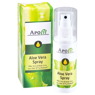Sie sehen eine Packung ALOE VERA Spray 100ml, Produktbild: 01 ALOE VERA Spray 100ml, A-Nr.: 5649811 - 01