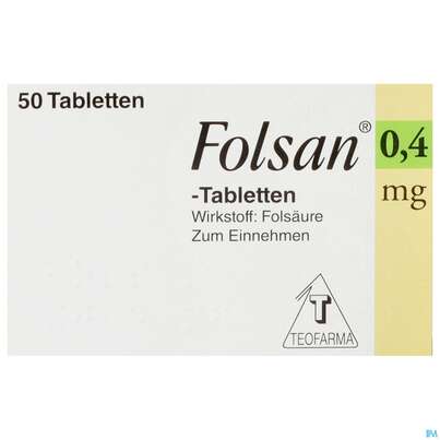 Folsan Tabl 0,4mg 50st, A-Nr.: 2423242 - 01