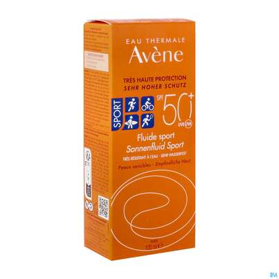 Sie sehen eine Packung Sonnenprodukte Avene Sport Fluid 50+ 100ml, Produktbild: 04 Sonnenprodukte Avene Sport Fluid 50+ 100ml, A-Nr.: 4995540 - 04