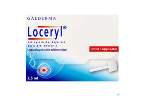 Sie sehen eine Packung Loceryl Antimykotischer Nagellack 2,5ml, Produktbild: 01 Loceryl Antimykotischer Nagellack 2,5ml, A-Nr.: 1287452 - 01