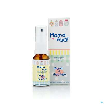 Sie sehen eine Packung Mama-aua Mund +rachenspray 20ml, Produktbild: 03 Mama-aua Mund +rachenspray 20ml, A-Nr.: 4493519 - 03