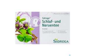 Sie sehen eine Packung Sidroga Tee Doppelkammerbeutel Schlaf +nerventee 20st, Produktbild: 01 Sidroga Tee Doppelkammerbeutel Schlaf +nerventee 20st, A-Nr.: 3903984 - 01