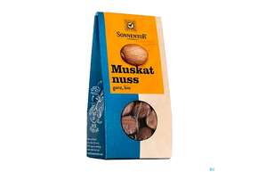 Sie sehen eine Packung Sonnentor Bio Muskatnuesse Ganz 00365 25g, Produktbild: 01 Sonnentor Bio Muskatnuesse Ganz 00365 25g, A-Nr.: 3740281 - 01
