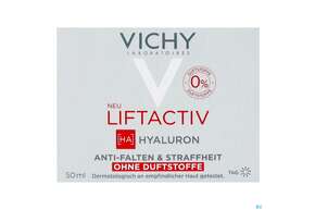 Sie sehen eine Packung Vichy Liftactiv Hyaluron Creme Ohne Duftstoffe 50ml, Produktbild: 01 Vichy Liftactiv Hyaluron Creme Ohne Duftstoffe 50ml, A-Nr.: 5686290 - 01