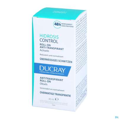 Sie sehen eine Packung Ducray Hidrosis Control Schweißhemmender Roll-on – Achseln 40ml, Produktbild: 02 Ducray Hidrosis Control Schweißhemmender Roll-on – Achseln 40ml, A-Nr.: 4835090 - 02