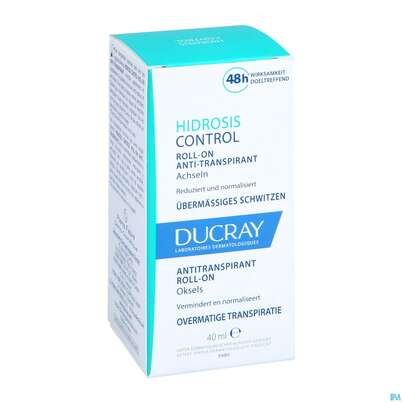 Sie sehen eine Packung Ducray Hidrosis Control Schweißhemmender Roll-on – Achseln 40ml, Produktbild: 03 Ducray Hidrosis Control Schweißhemmender Roll-on – Achseln 40ml, A-Nr.: 4835090 - 03