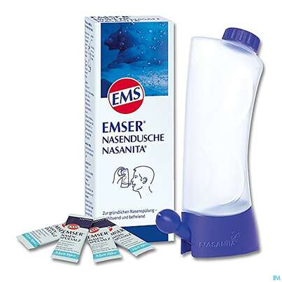 Emser Kombipack Nasendusche Plus 4x Nasenspuelsalz 2,5g 1pk, A-Nr.: 4007499 - 04