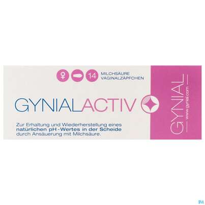 Gynial Activ Milchsaeure Vaginalzaepfchen 14st, A-Nr.: 4367128 - 01