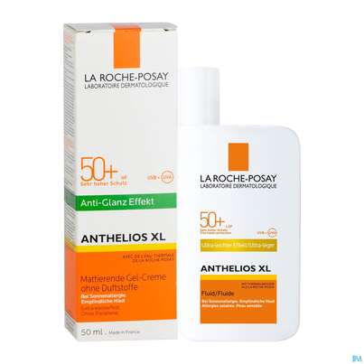 Sie sehen eine Packung Sonnenprodukte La Roche Posay Anthelios/ges.fluid Uvb50+/uva-pf46 Invis 50ml, Produktbild: 04 Sonnenprodukte La Roche Posay Anthelios/ges.fluid Uvb50+/uva-pf46 Invis 50ml, A-Nr.: 4181317 - 04