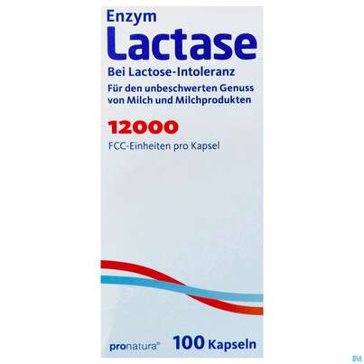 Lactase Enzym/kapseln 12.000 Fcc -pro Natura 100st, A-Nr.: 4383854 - 01