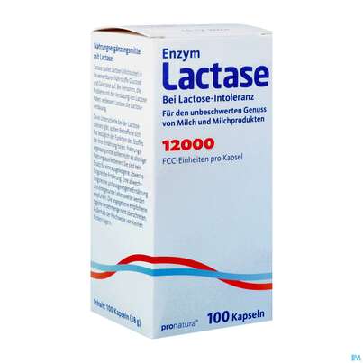 Lactase Enzym/kapseln 12.000 Fcc -pro Natura 100st, A-Nr.: 4383854 - 02