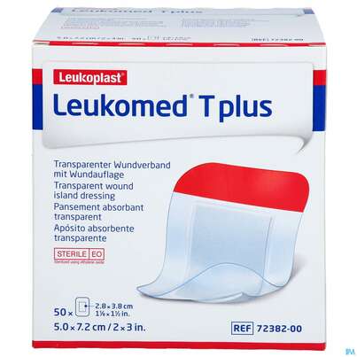 Wundverband Leukomed T Plus Folienverband/+auflage Steril 7,2x 5cm 50st, A-Nr.: 3072810 - 01