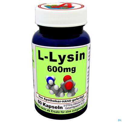 L-lysin Kapseln 600mg Apo Dreifaltigk. 60st, A-Nr.: 4371035 - 02