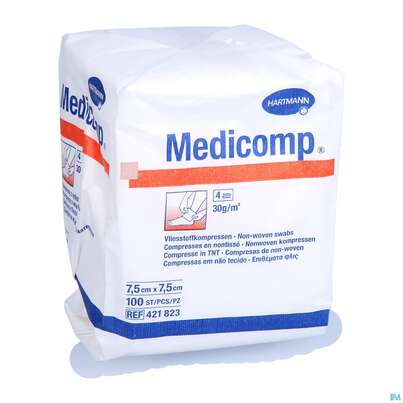 Kompressen Medicomp Vliesstoff 4fach Unsteril 7,5x 7,5cm 100st, A-Nr.: 1652035 - 03