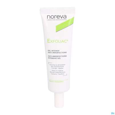 Sie sehen eine Packung Noreva Exfoliac Gel 30ml, Produktbild: 08 Noreva Exfoliac Gel 30ml, A-Nr.: 3959772 - 08