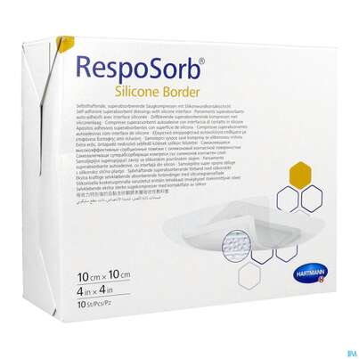 Wundauflagen Resposorb/silicone Border Steril 10x10cm Alt 10st, A-Nr.: 5340918 - 04