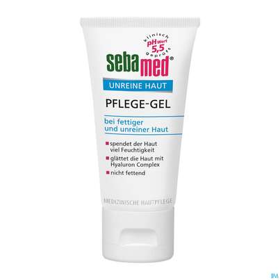 Sie sehen eine Packung Sebamed Unreine Haut Pflege Gel 50ml, Produktbild: 03 Sebamed Unreine Haut Pflege Gel 50ml, A-Nr.: 4065048 - 03