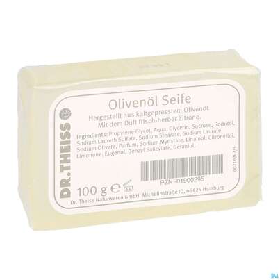 Sie sehen eine Packung Seifen Dr.theiss Olivenoel 100g, Produktbild: 03 Seifen Dr.theiss Olivenoel 100g, A-Nr.: 3109648 - 03