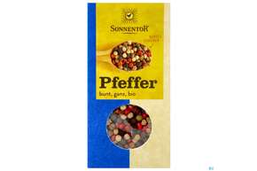 Sie sehen eine Packung Sonnentor Gewuerzmischung/bio Pfeffer Bunt 00878 50g, Produktbild: 01 Sonnentor Gewuerzmischung/bio Pfeffer Bunt 00878 50g, A-Nr.: 4288021 - 01