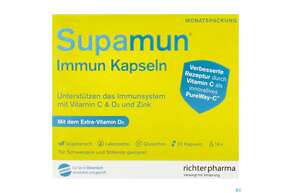 Sie sehen eine Packung Supamun Immun Kapseln 30st, Produktbild: 01 Supamun Immun Kapseln 30st, A-Nr.: 5091042 - 01