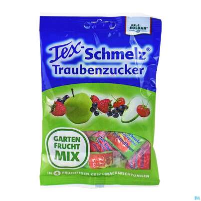 Tex-schmelz Traubenzucker Beutel Gartenfrucht-mix 75g, A-Nr.: 4898759 - 01